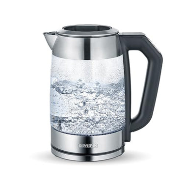 SEVERIN glass tea and kettle, tea maker with adjustable temperature and brewing time, glass kettle with preset tea programs, 3,000 W, stainless steel, WK 3479 on sale